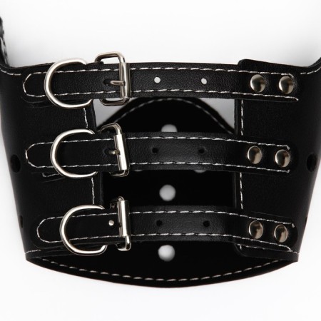 Muzzle of pressed leather adjustable, No. 4, DN 8.8 cm, OM 29-35 cm, black-5