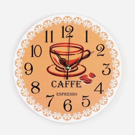 Wall clock, series: kitchen, "espresso", discrete move, d-23.5 cm