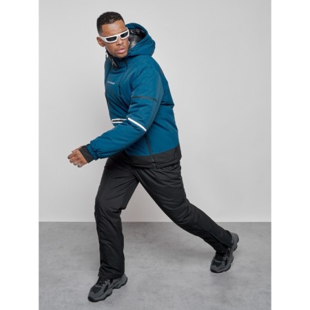 Ski costume male winter, size 56, blue color-16
