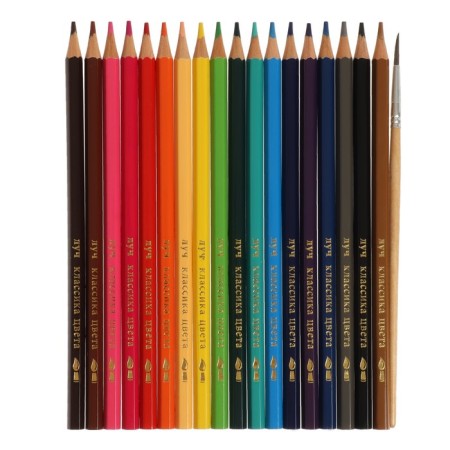 Pencils of watercolor 18 flowers, beam "Classic", with a brush-1