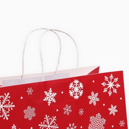 Gift package "Snowflakes", white craft, 32 x 28 x 15 cm, New Year-5