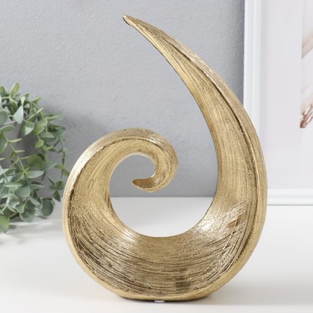 Souvenir Ceramics "Abstraction. Wave" Gold 21.5x6.5x29 cm-3
