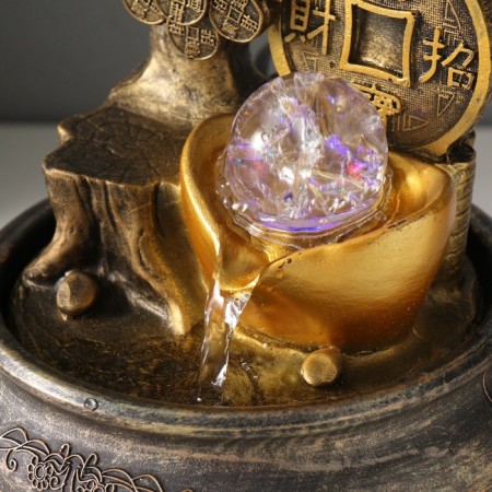 The desktop fountain from the network, the backlight "Cash tree. Wealth" 16x16x20 cm-5