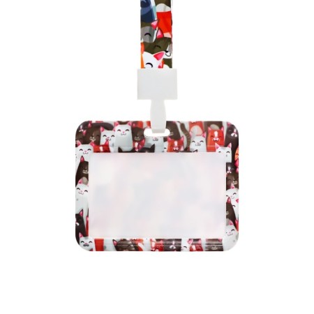 Badge horizontal, external 100 x 80mm, internal 52 x 82mm, tape 42 cm, cats-2