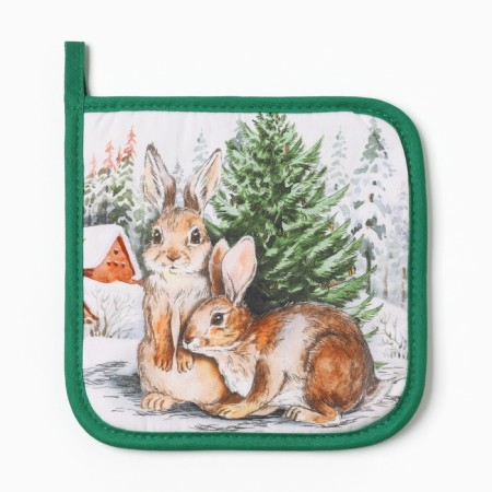 Take "New Year's bunnies" by Sarzha, 19x19cm, 100% x/l, Vatin 250g/m2