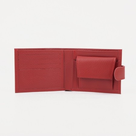 Women's wallet on the button, red color-2