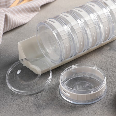 Set for spices "Cylinder", 6 pcs on a stand, color mix-2
