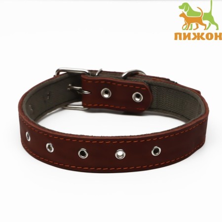 Collar combined leather/tarpaulin, dimensionless, 70 x 3.5 cm, Osh 25-60 cm, brown