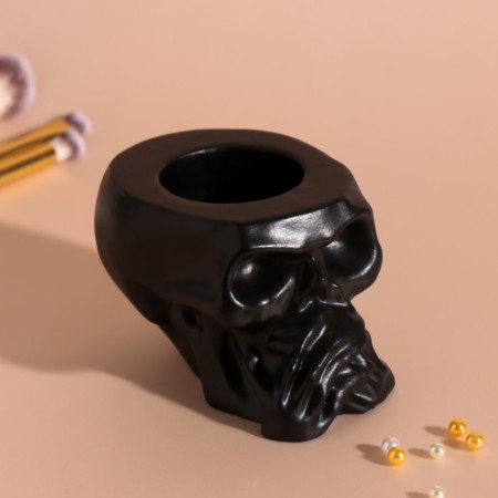 Interior item "Skull Silence" 6.5*10cm black matte-1