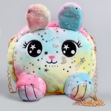 Children's fur “bunny” bag, pink color, 15.5x12.7x4 cm-2