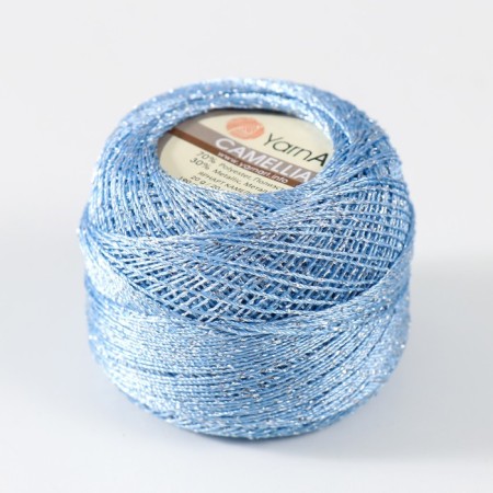 Yarn "Camelia" 70% polyester, 30% lurers 190m/25 ± 5g (417 blue)-1