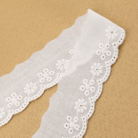 Lace embroidery, 30 mm × 13.7 ± 1 m, white color-1