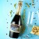 Stick on a bottle of "champagne New Year", size 12 x 8 cm.