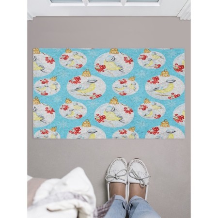 Fully rug in the hallway "Tits on a branch", size 45x75 cm