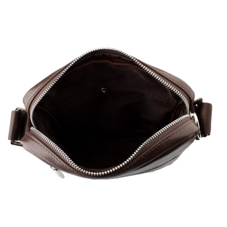 Male bag, lightning department, 1 external pocket, adjustable belt, brown color-3