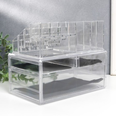 Organizer Casket Plastic 3 Transparent Boxes 19x14.5x24 cm-2