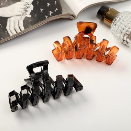 Hair crab "gloss" geometry luxury, 10 cm, mix-1