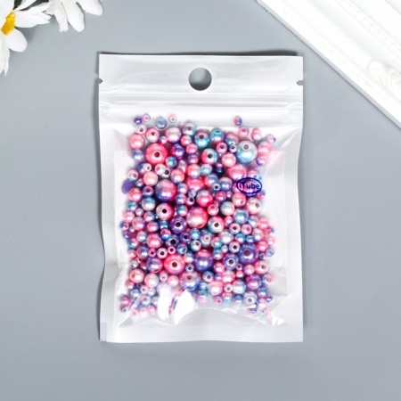 Beads for creativity plastic "Round. Gradient. Rusal-blue mermaid" d = 3-8mm, nr 10 g 74595-2