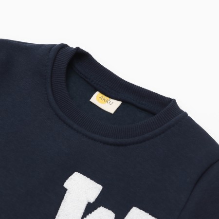 A sweatshirt for a boy, I am launched, the color is dark blue, height 128 cm-1
