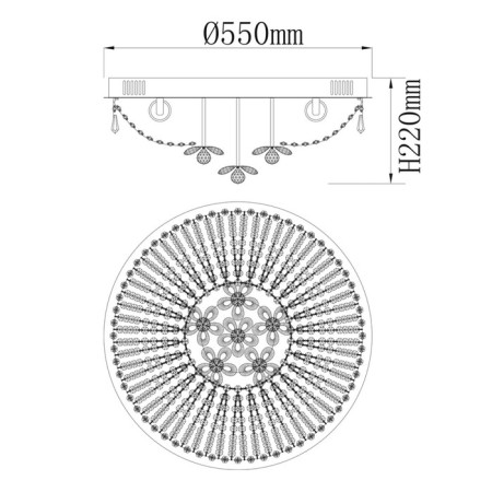 Lamp "Isolda", size 55x24x55 cm, LED-9