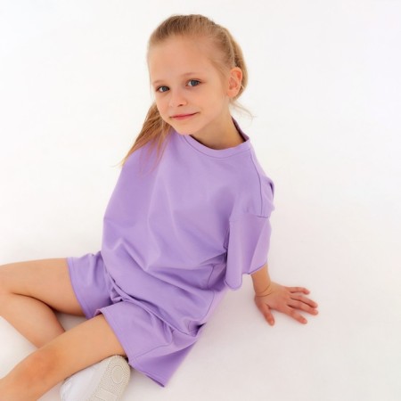 Kids (T -shirt, shorts) minku: casual collection lilac color, height 104-3