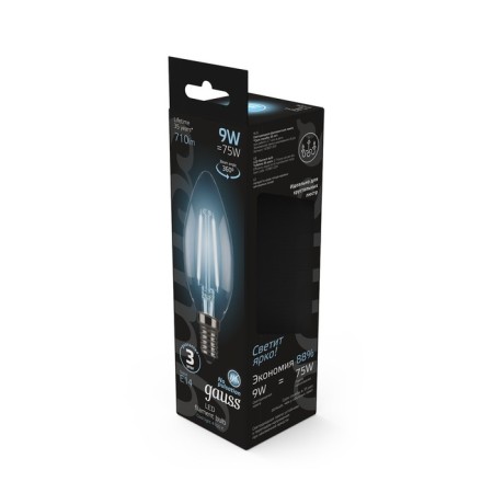 LED LED Filament Filament 9W candle 4100K neuter. Bel. E14 710lm Gauss 103801209-3