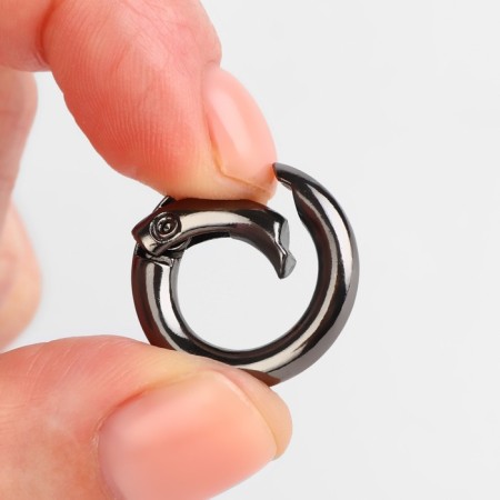 Karabin ring, d = 13/20 mm, thickness - 3.5 mm, 5 pcs, black nickel color-2