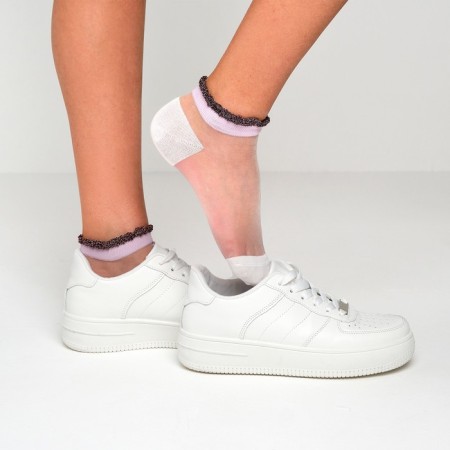 Women's socks glass minku color lilac/white, size 36-37 (23 cm)-1