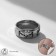 Ring "Japan" eyes, black color in silver, 18 size