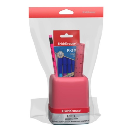 Set of desktop Erichkrause "Forte Bubble Gum", 6 items, pink with a blue insert-1
