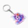 Key keychain holographic "unicorn", 5 x 4.5 cm