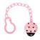 Holder for the nipple - dummy "ladybug", on the chain, pink color