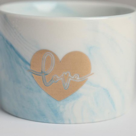 Kashpo ceramic with embossing "Love", 8 x 5.5 cm-3
