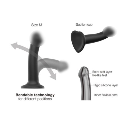 Fallomitator Strap-on-me dual dual demi-realistic bewilder, black S, 17 cm-3