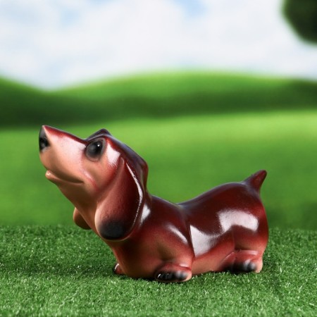 Garden figure "Dachshund" brown 25x12x15 cm-1