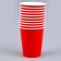 A single -single -paper cup is plain, red color, volume 250 ml, set 10 pieces