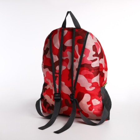 A backpack with a zipper, the color is red/pink-5
