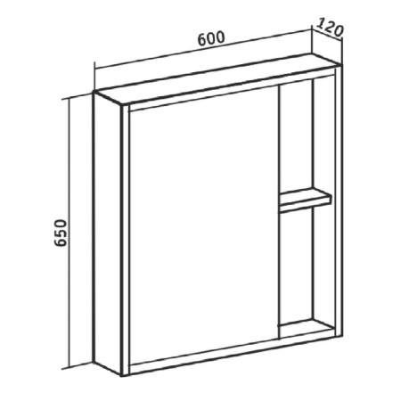 Bathroom mirror "Eco 60" gray concrete, 12 x 60 x 65 cm-2