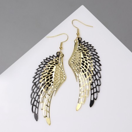 Hanging earrings "Angel's Wings", color mix, 9 cm-4