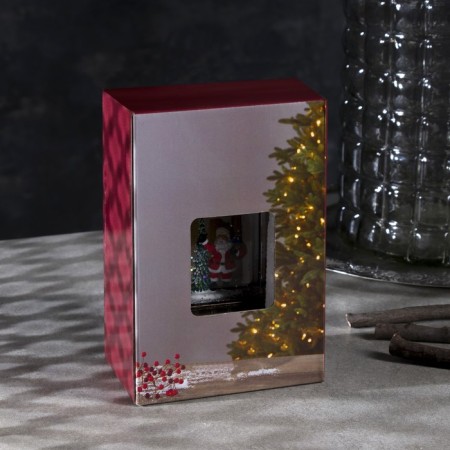 LED figure “Lantern with Santa Claus and Christmas tree” 7.5 × 14 × 4.2 cm, plastic, sparkles, batteries AG13x3, glow warm white-3