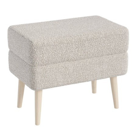 Puff "Tifani", 550 × 330 × 460 mm, shenill fabric, color Betsy 013 / light gray-1