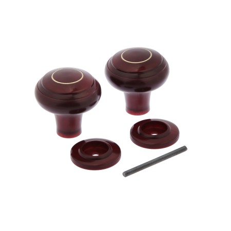 Plastic door handle, d = 70, cherry color with pattern-2