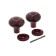 Plastic door handle, d = 70, cherry color with pattern