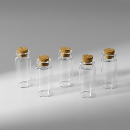 A set of jars for storing beads, d = 2.1 × 5 cm, 5 pcs, in a container, 12.8 × 6.5 × 2.5 cm-2