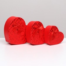 A set of boxes 3 in 1 heart, red, I love you, 21 x 19 x 9 - 15.5 x 14 x 6 cm
