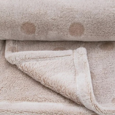 Blanket - "peas" bedspread, size 200x220 cm, beige color-1