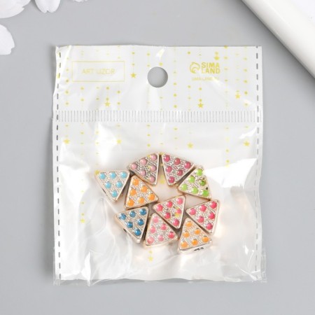 Bead for creativity plastic "Triangle in Pollets" MIX 0.8x1.2x1.2 cm-4