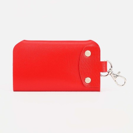 Key on the buttons, length 11 cm, 7 carabiners, red color-1