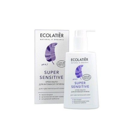 Cream-soem for intimate hygiene Ecolatier Super Sensitive, for sensitive skin, 250 ml