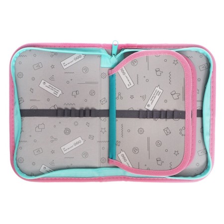 Penal 3 sections, tab inside, 140 x 210 x 40 mm, fabric, calligrata top block "Cat Panda"-4